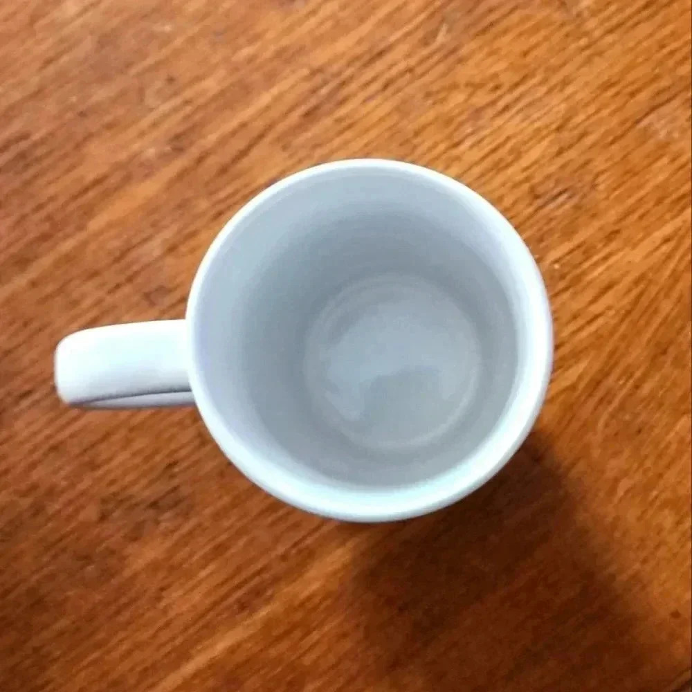 White With Flowery Rim Mug - Picture 2 of 2